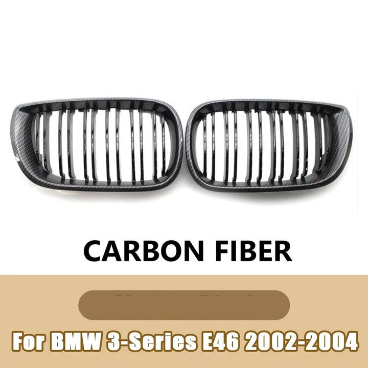 Car Craft Compatible With Bmw 3 Series E46 Lci 2001-2004 Upgrade Front Bumper Show Grill Carbon Fiber Look 4 Door - CAR CRAFT INDIA