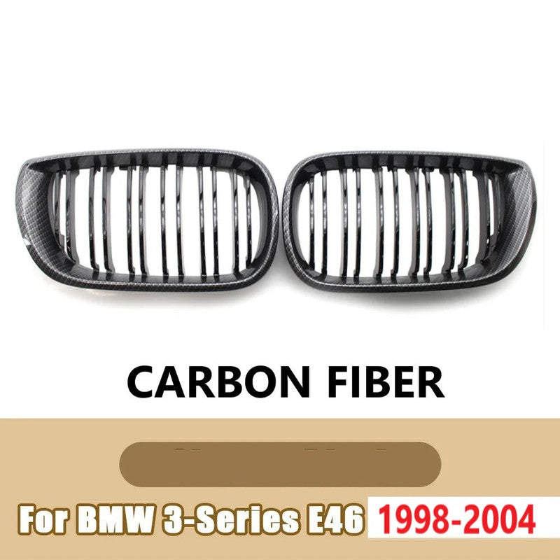 Car Craft Compatible With Bmw 3 Series E46 1998-2004 Upgrade Front Bumper Show Grill Carbon Fiber Look 2 Door - CAR CRAFT INDIA
