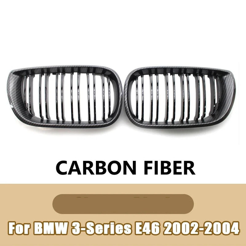 Car Craft Compatible With Bmw 3 Series E46 Lci 2001-2004 Upgrade Front Bumper Show Grill Carbon Fiber Look 2 Door - CAR CRAFT INDIA