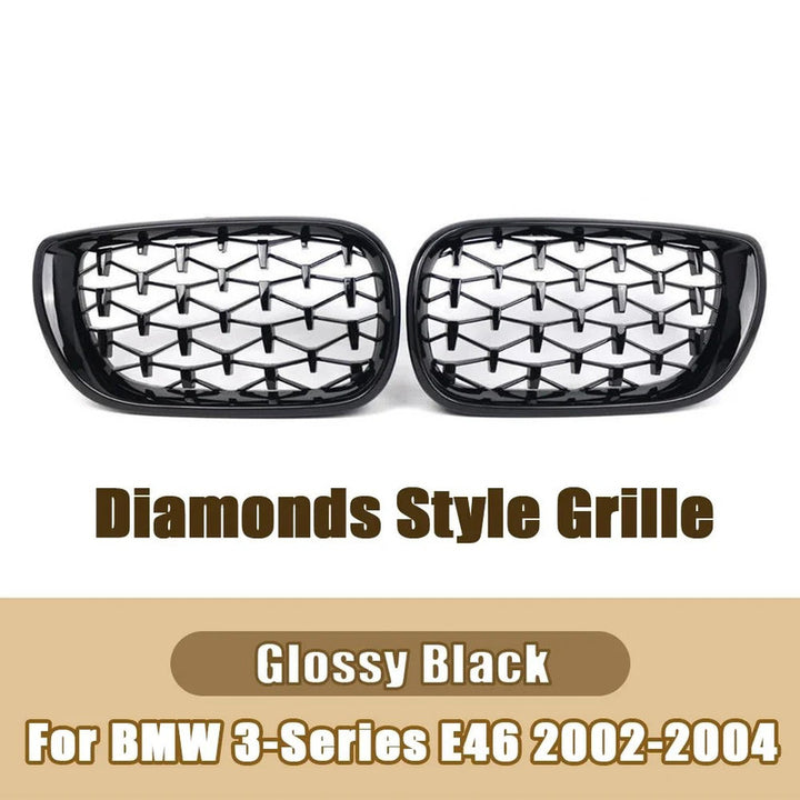 Car Craft Compatible With Bmw 3 Series E46 Lci 2001-2004 Upgrade Front Bumper Show Grill Diamond Black 2 Door - CAR CRAFT INDIA