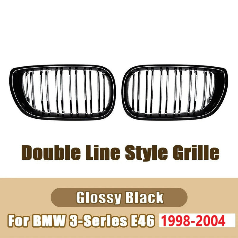 Car Craft Compatible With Bmw 3 Series E46 1998-2004 Upgrade Front Bumper Show Grill Glossy Black 4 Door - CAR CRAFT INDIA