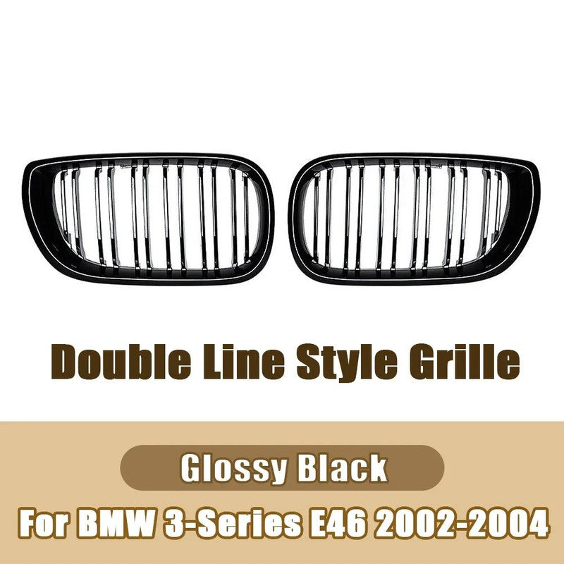 Car Craft Compatible With Bmw 3 Series E46 Lci 2001-2004 Upgrade Front Bumper Show Grill Glossy Black 4 Door - CAR CRAFT INDIA