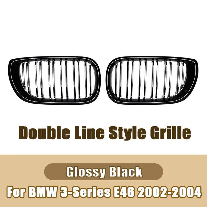 Car Craft Compatible With Bmw 3 Series E46 Lci 2001-2004 Upgrade Front Bumper Show Grill Glossy Black 2 Door - CAR CRAFT INDIA