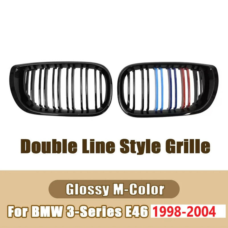 Car Craft Compatible With Bmw 3 Series E46 1998-2004 Upgrade Front Bumper Show Grill Tri Colour 4 Door - CAR CRAFT INDIA