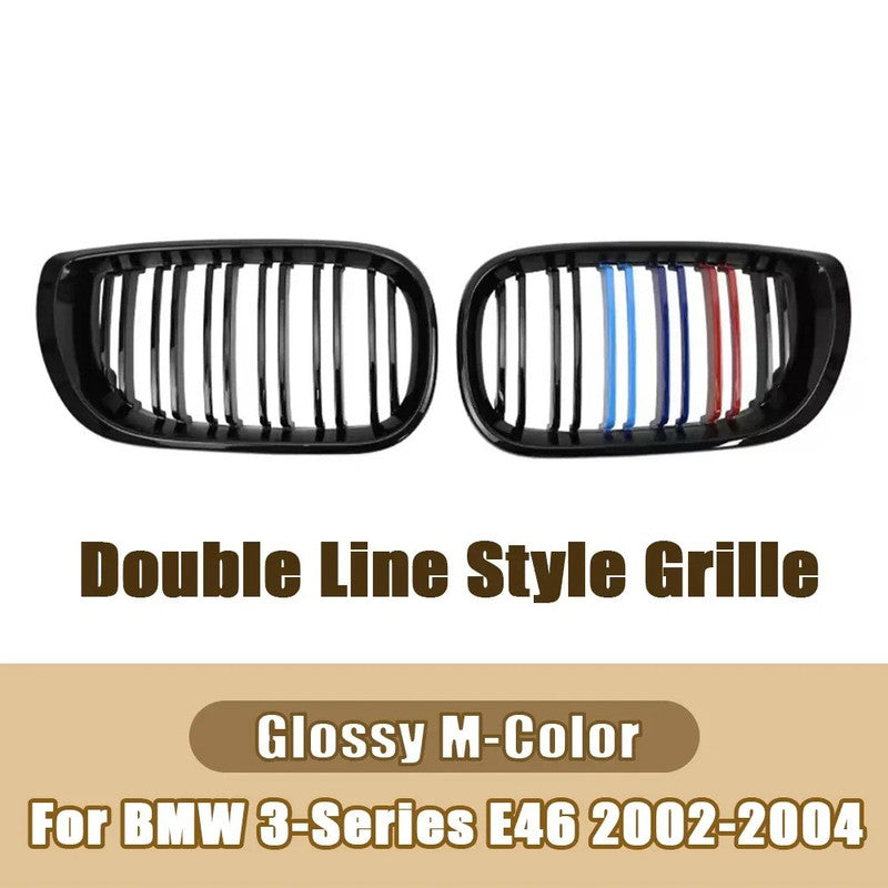 Car Craft Compatible With Bmw 3 Series E46 Lci 2001-2004 Upgrade Front Bumper Show Grill Tri Colour 2 Door - CAR CRAFT INDIA