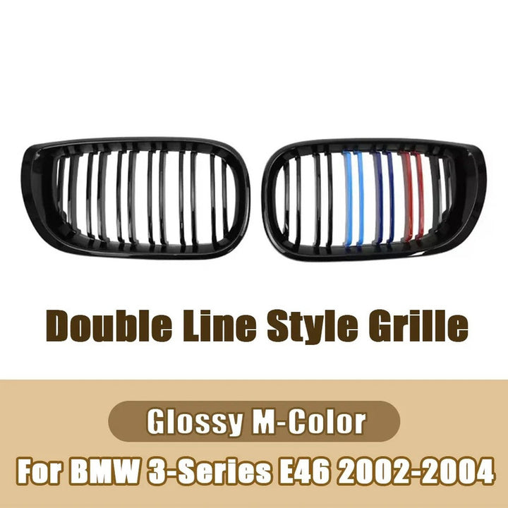 Car Craft Compatible With Bmw 3 Series E46 Lci 2001-2004 Upgrade Front Bumper Show Grill Tri Colour 2 Door - CAR CRAFT INDIA