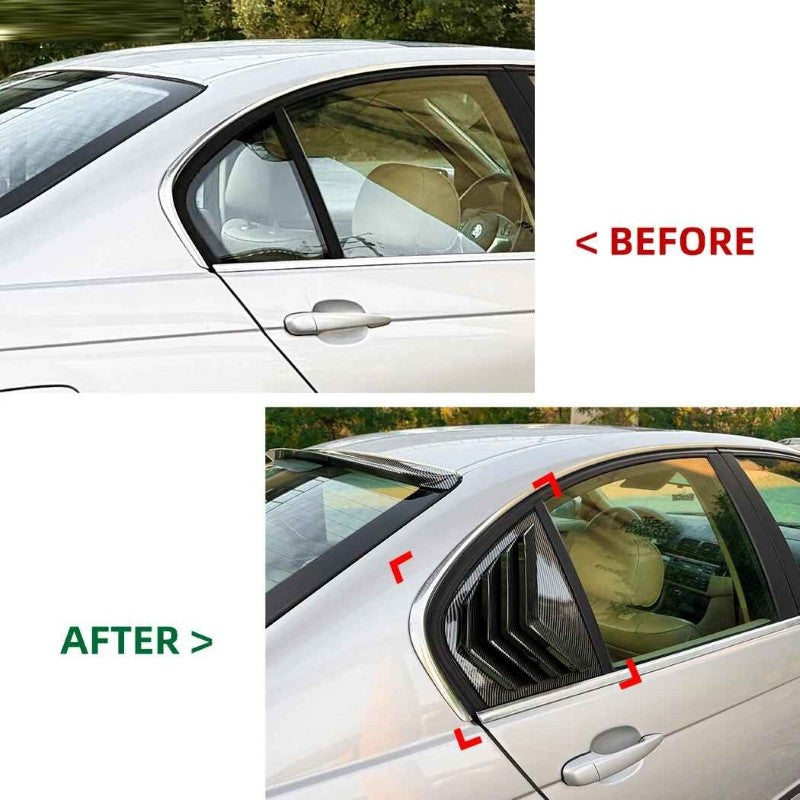 Car Craft Compatible With Bmw 3 Series E46 M Sport 1998-2005 Rear Window Louver Cover Trim Zst-1425 Cf Carbon Fiber Look - CAR CRAFT INDIA