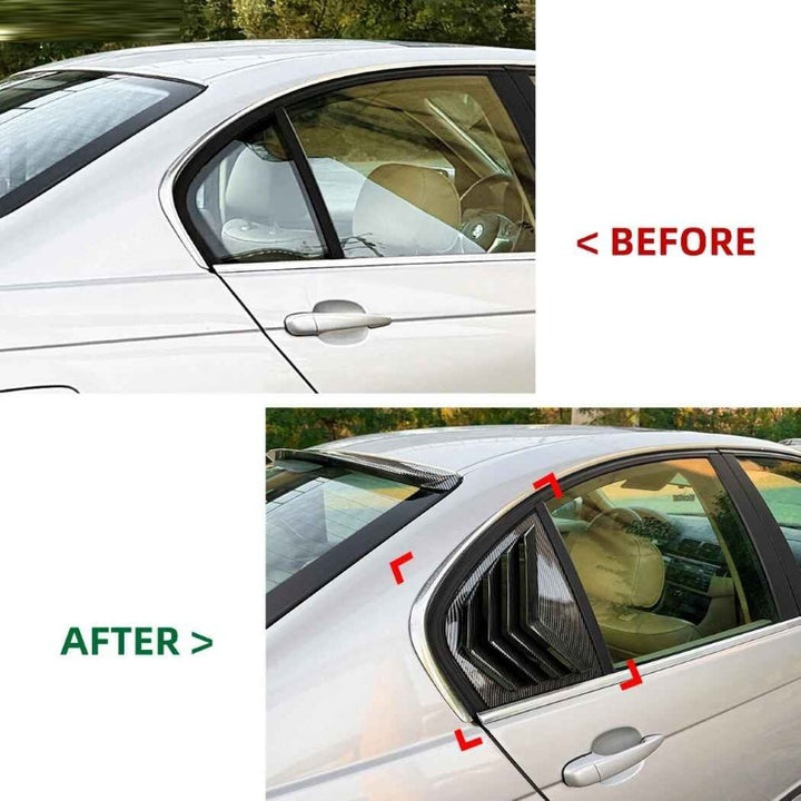 Car Craft Compatible With Bmw 3 Series E46 M Sport 1998-2005 Rear Window Louver Cover Trim Zst-1425 Gb Glossy Black - CAR CRAFT INDIA
