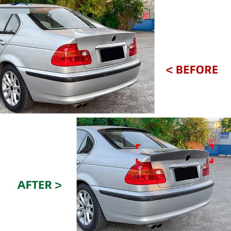 Car Craft Compatible With Bmw 3 Series E46 1998-2004 M3 Rear Trunk Wing Boot Roof Lip Spoiler M3 Style Zst-1414 Cf Carbon Fiber Look - CAR CRAFT INDIA