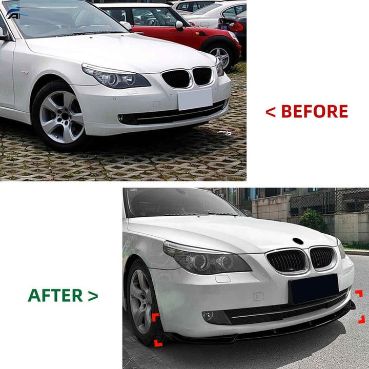 Car Craft Compatible With Bmw 5 Series E60 2008-2010 Standard Front Bumper Lip Splitter Skirts Zst-1141 Gb Glossy Black