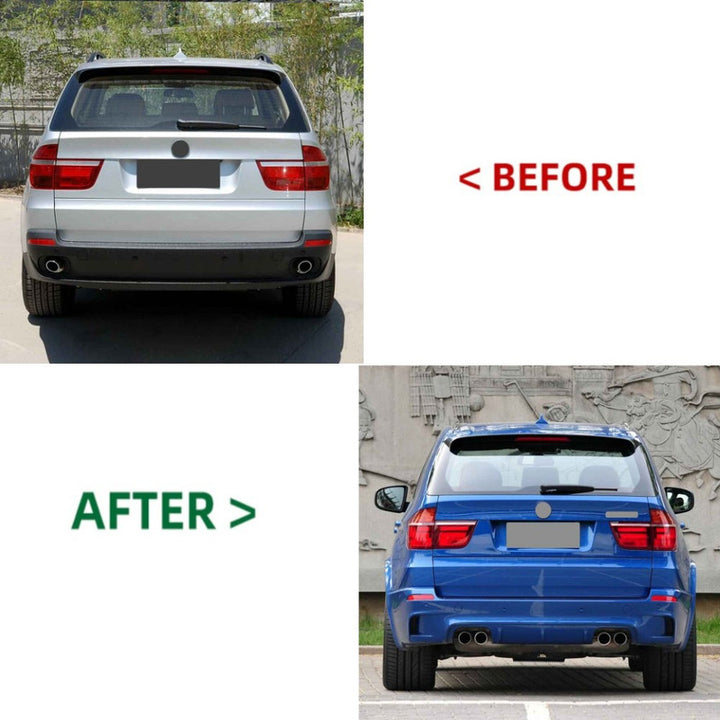 Car Craft Compatible With Bmw X5 E70 2010-2013 Rear Bumper Upgrade Convert To M Sport Mp M Performance M Sport X5m Bodykit Wheel Arch E70-003 Gc