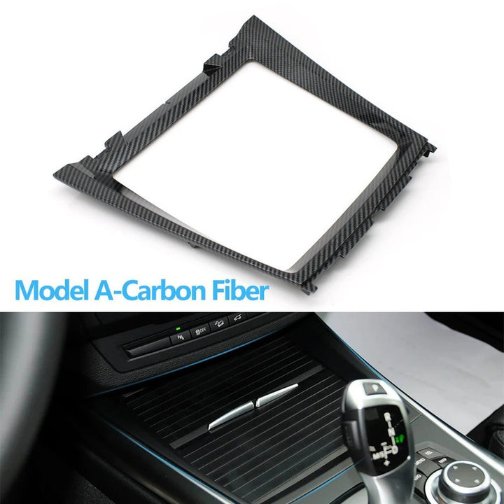 Car Craft Compatible With Bmw X5 E70 2008-2013 X6 E71 E72 2008-2014 Front Center Console Water Cup Drink Holder Decorative Cover Panel Bezel 51166956756-3 Carbon Fiber Look - CAR CRAFT INDIA