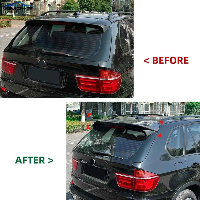 Car Craft Compatible With Bmw X5 E70 2008-2013 Trunk Wing Lip Boot Rear Spoiler Zst-1119 Cf Carbon Fiber Look - CAR CRAFT INDIA