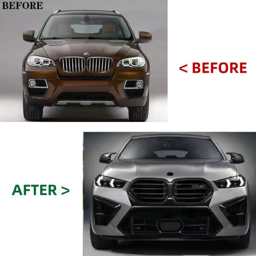 Car Craft Compatible With Bmw X6 E71 2006-2013 To G06 Lci X6m F96 Upgrade Facelift Conversion Bodykit Bumper Headlight Taillight Hood Side Skirts CC-6613