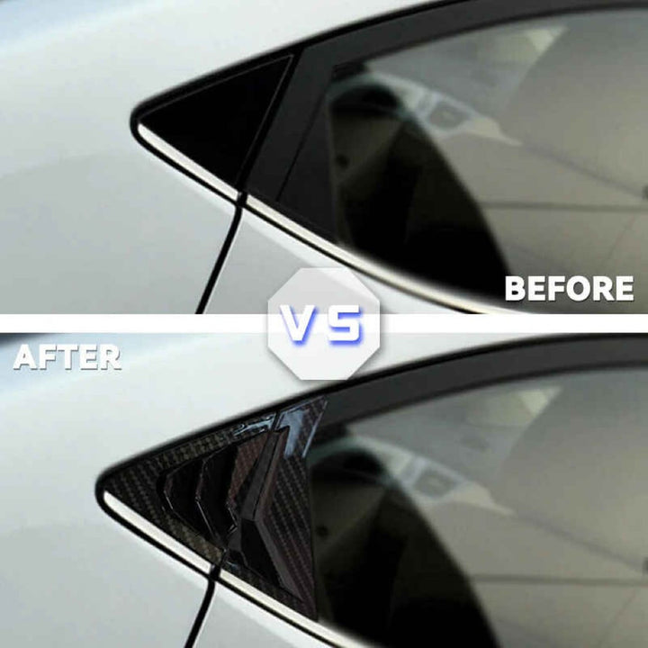 Car Craft Compatible With Hyundai Elantra Avante Sedan 2011-2015 Car Rear Window Shutter Cover Louver Side Vent Trim Triangle Glossy Black
