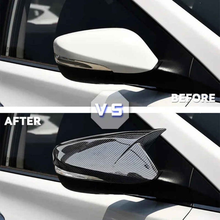Car Craft Compatible With Hyundai Elantra 2012-2016 Rear View Case Wing Cap Shell Housing Mirror Covers 3m Tape Pasting Style Glossy Black