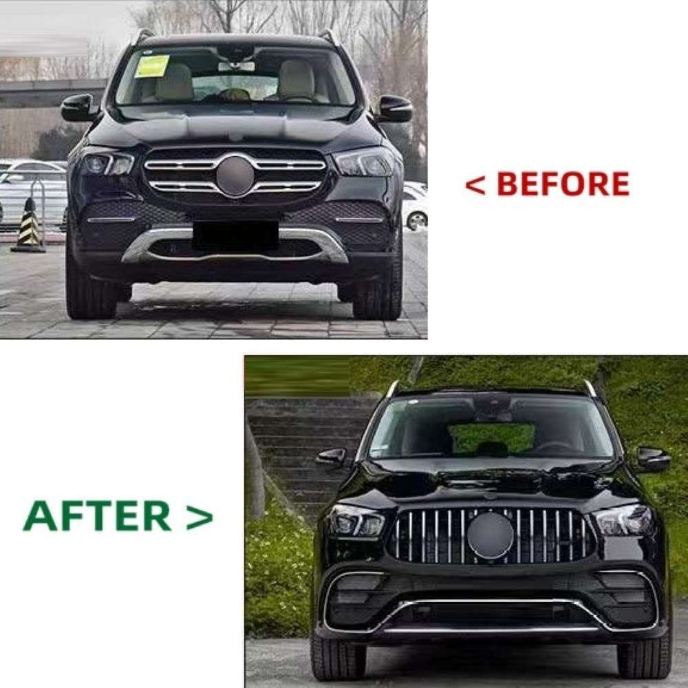 Car Craft Compatible With Mercedes Benz Gle W167 2020-2025 Upgrade Facelift Covert To Gle63 Amg Bodykit Bumper Grill Diffuser After Lip 1:1 - CAR CRAFT INDIA