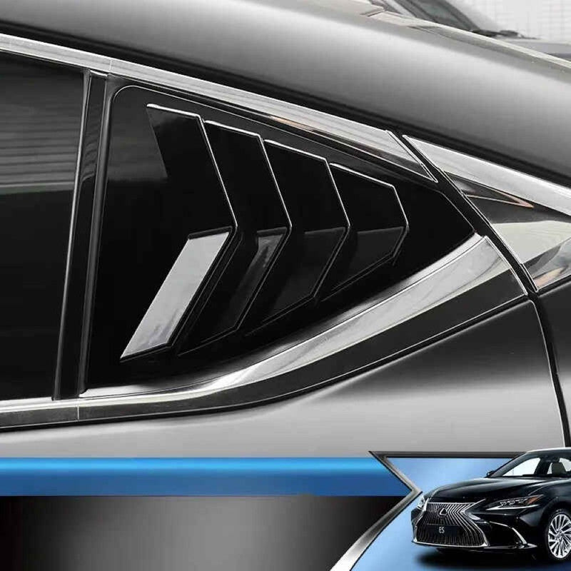 Car Craft Compatible With Lexus Es 200 260 300h 2018-2023 Car Rear Window Shutter Cover Louver Side Vent Trim Triangle Glossy Black
