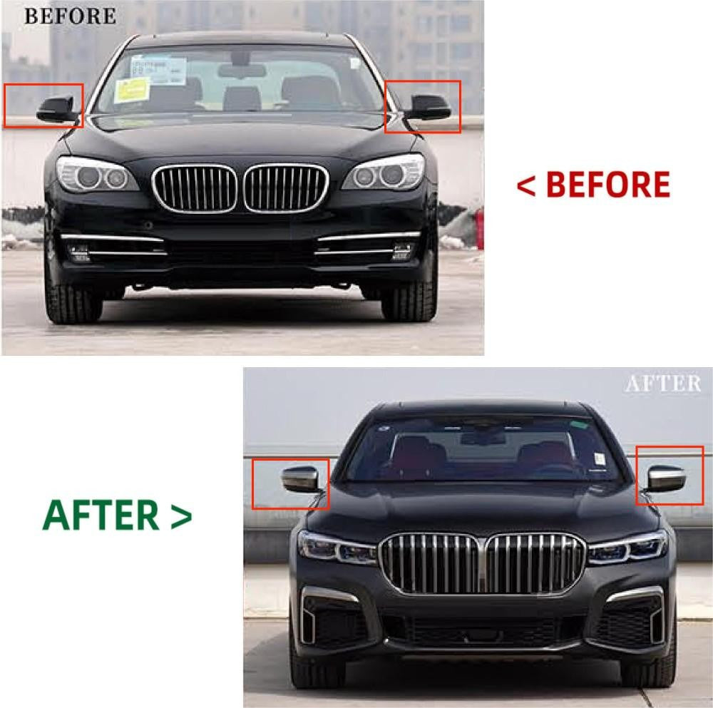 Car Craft Compatible With Bmw 7 Series F02 2009-2015 Side Rear View Mirror Cover Assembly Only For Converted Upgraded F02 To G12 G70 Cars F01/02-005 Gc