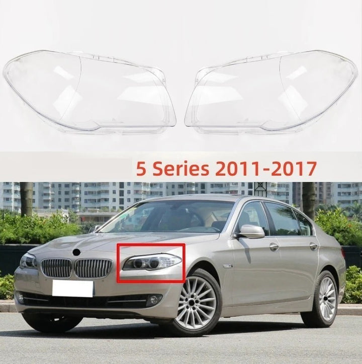 Car Craft Compatible With Bmw 5 Series F10 2010-2017 Car Front Headlights Headlamp Glass Lenses Cover Dust Shell Transparent Plexiglass Lampshade Ddz-f10/f18-l+r Set - CAR CRAFT INDIA