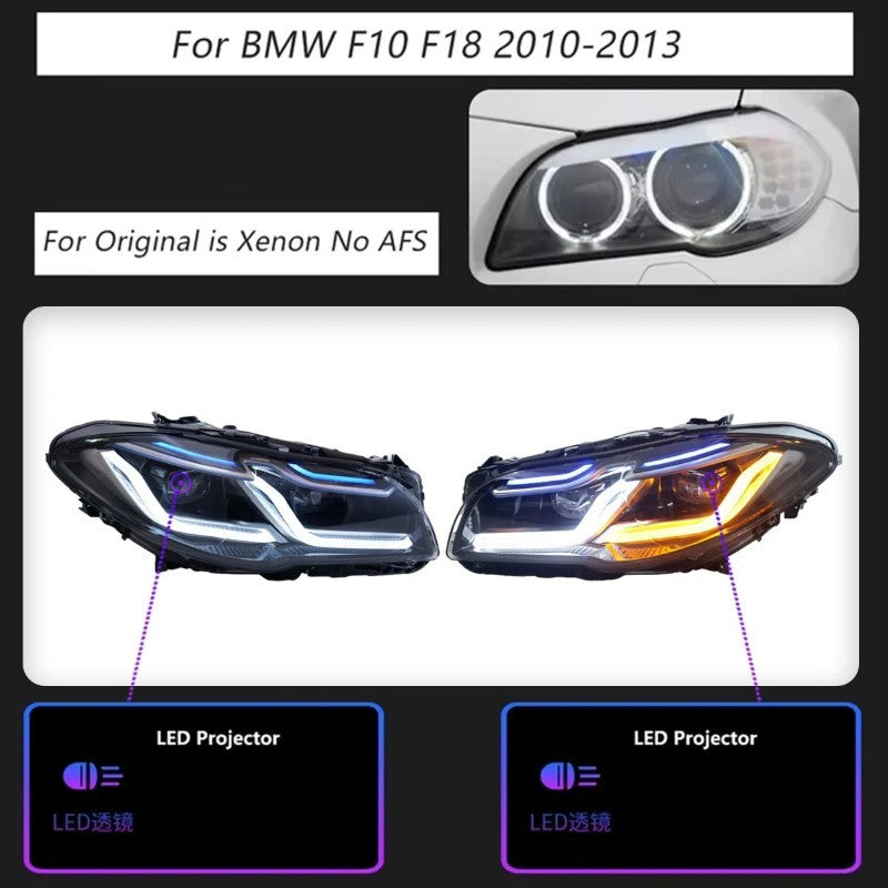 Car Craft Compatible With Bmw 5 Series F10 2010-2013 Car Front Upgraded Head Light Lamp Xenon Headlight Retrofit Upgrade Modified Led Drl Hid Light G30 Laser Style - CAR CRAFT INDIA