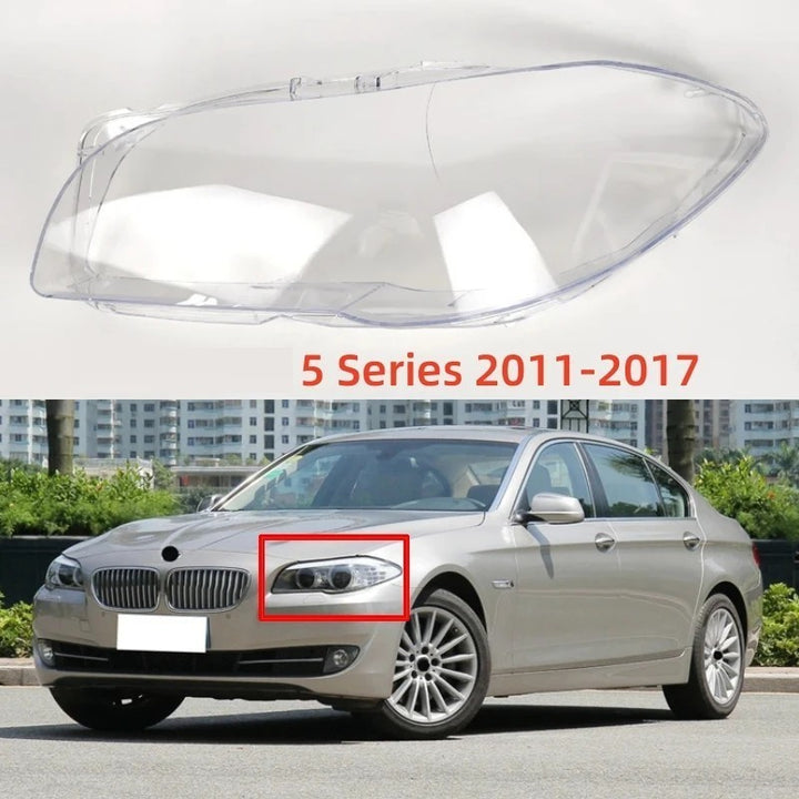 Car Craft Compatible With Bmw 5 Series F10 2010-2017 Car Front Headlights Headlamp Glass Lenses Cover Dust Shell Transparent Plexiglass Lampshade Ddz-f10/f18-l Left - CAR CRAFT INDIA