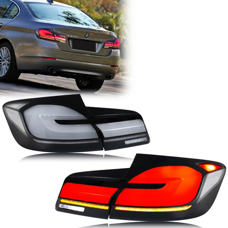 Car Craft Compatible With Bmw 5 Series F10 2010-2017 Car Rear Upgraded Tail Light Lamp Xenon Taillight Retrofit Upgrade Modified Led Drl Hid Laser G30 Style SMOKE CC-9722 - CAR CRAFT INDIA