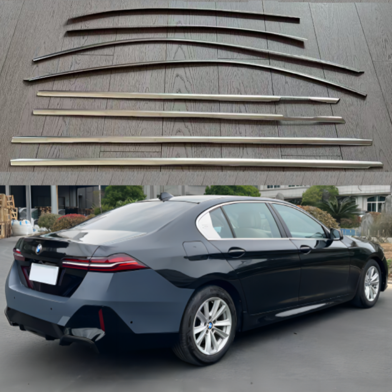 Car Craft Compatible With Bmw 5 Series F10 2010-2017 Side Rear Door Window Garnish Louver Frame Cover Chrome Trim G60 Style Chrome Silver Set G60 Style - CAR CRAFT INDIA