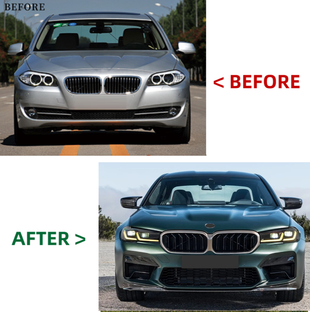 Car Craft Compatible With Bmw 5 Series F10 F18 2010-2017 To 2021+ G30 G38 F90 Lci M5 M Sports Cs Upgrade Facelift Conversion Cs Hood Fender Bodykit Bumper Headlight Taillight