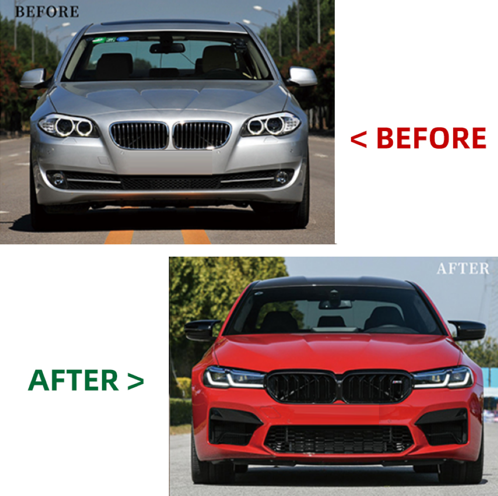 Car Craft Compatible With Bmw 5 Series F10 F18 2010-2017 To 2021+ G30 G38 F90 Lci M5 M Sports Upgrade Facelift Conversion Hood Fender Bodykit Bumper Headlight Taillight F1 Light Diffuser