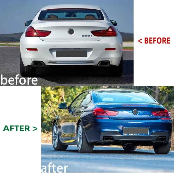 Car Craft Compatible With Bmw 6 Series F06 F12 2011-2018 Exhaust Tips Tail Pipe Midpipe Muffler With Clamp Akrapovic Carbon Look F06/f12/f13-012 Cf Gc