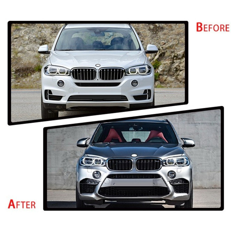 Car Craft Compatible With Bmw X5 F15 Upgrade Convert To M Sport M Performance X5m Bodykit Body Kit Front Rear Bumper Front After Lip Diffuser Skirt Splitter Exhaust Tip Pipe Wheel Arch Gc F15 010
