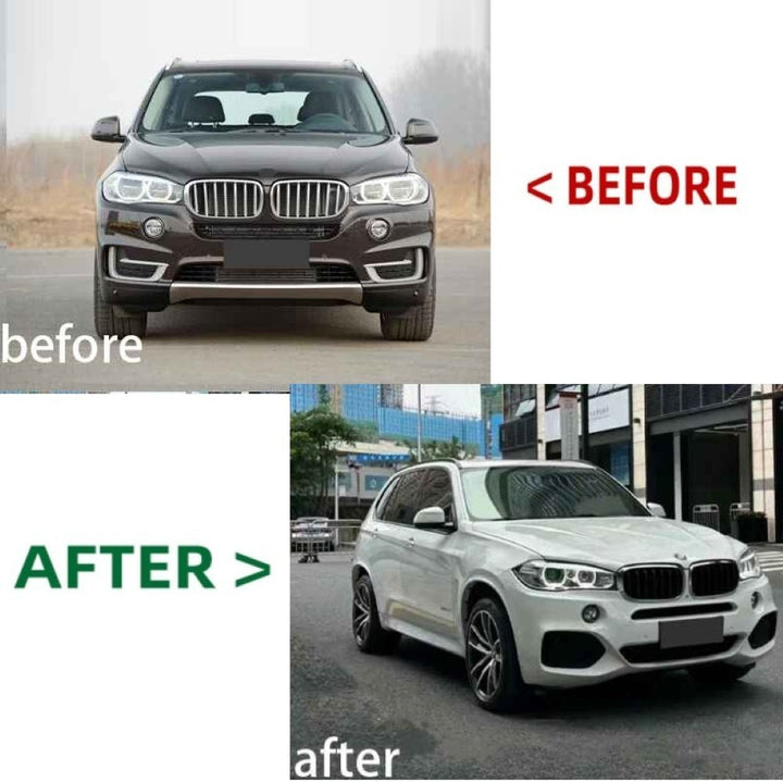 Car Craft Compatible With Bmw X5 F15 2014-2019 Front Bumper Upgrade Convert To M Sport Mp M Performance M Sport Mt Bodykit Wheel Arch F15-002 Gc