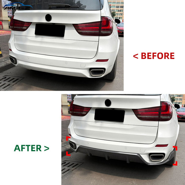 Car Craft Compatible With Bmw X5 F15 2014-2018 After Rear M Sport Bumper Night Knight Lip Diffuser Splitter Skirt Zst-1359 Gb Gloss Black
