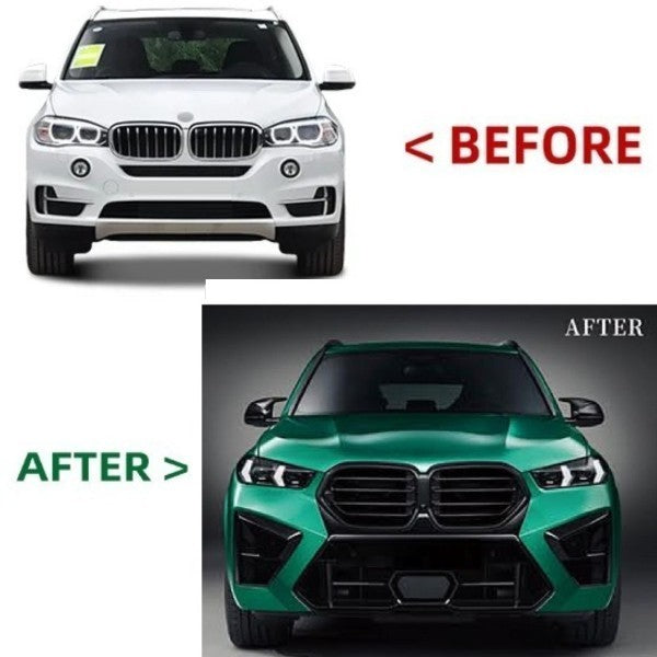 Car Craft Compatible With Bmw X5 F15 2014-2018 Upgrade Facelift Convert To X5 G05 Lci 2024 F95 X5m M Sport Kit Bumper Grill Headlight Taillight Trunk Fender Spoiler Bodykit Non Cut Version - CAR CRAFT INDIA