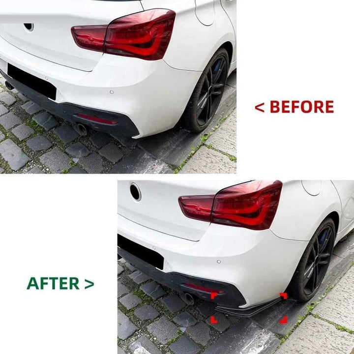 Car Craft Compatible With Bmw 1 Series F20 Lci 2015-2019 M Sport Rear After Bumper Lip Splitter Skirts Zst-1130 Cf Carbon Fiber Look