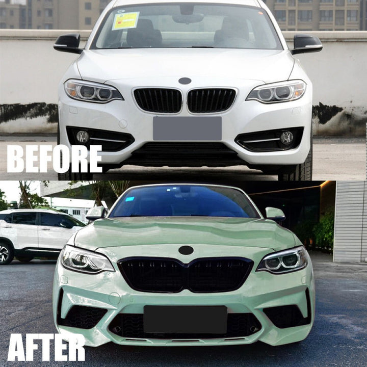 Car Craft Compatible With Bmw 2 Series F22 2014-2019 Upgraded Facelift Convert To M Sport M2cs Bodykit Front Bumper Grill Skirt Trim Gc F22/23-001 Usa