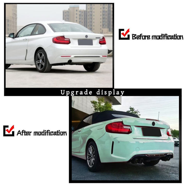 Car Craft Compatible With Bmw 2 Series F22 2014-2019 Upgraded Facelift Convert To M Sport M2cs Bodykit Rear Bumper Grill Skirt Trim Diffuser Gc F22/23-002 Usa