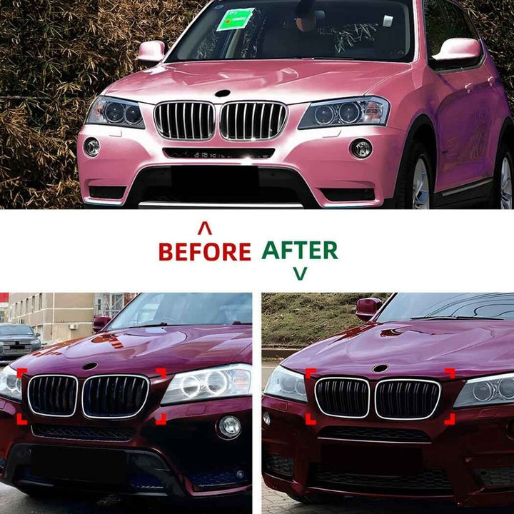 Car Craft Compatible With Bmw X3 F25 2011-2013 Front Bumper Show Gril Glossy Black Single Line With Led Light