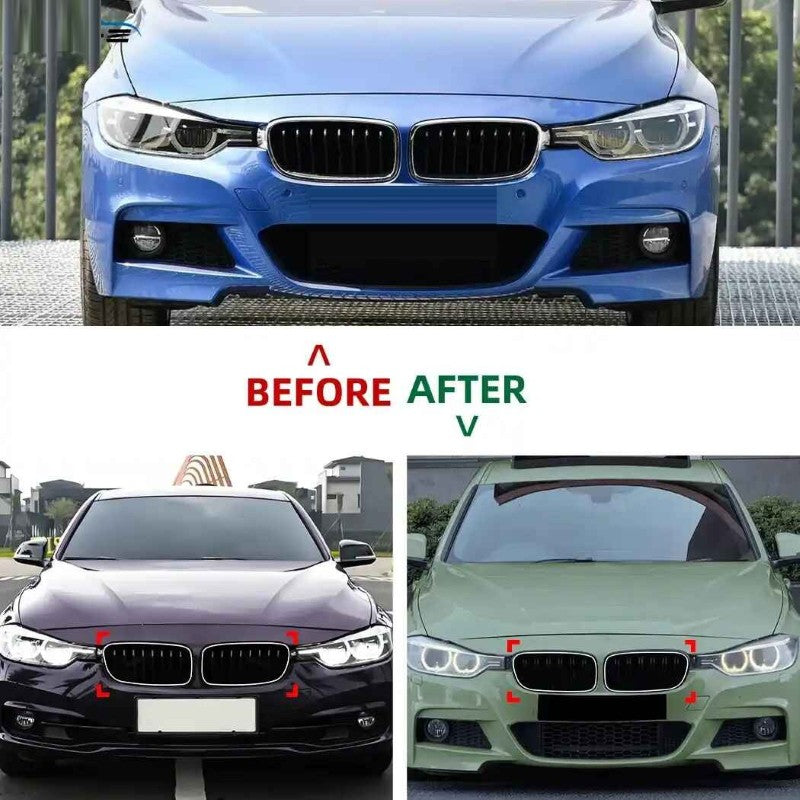 Car Craft Compatible With Bmw 3 Series F30 F80 2012-2018 M3 M4 Front Bumper Show Mesh Grill Dual Line Bar Three Colour Illuminated Led Light Zst-1329 Dual Led Three Colour - CAR CRAFT INDIA