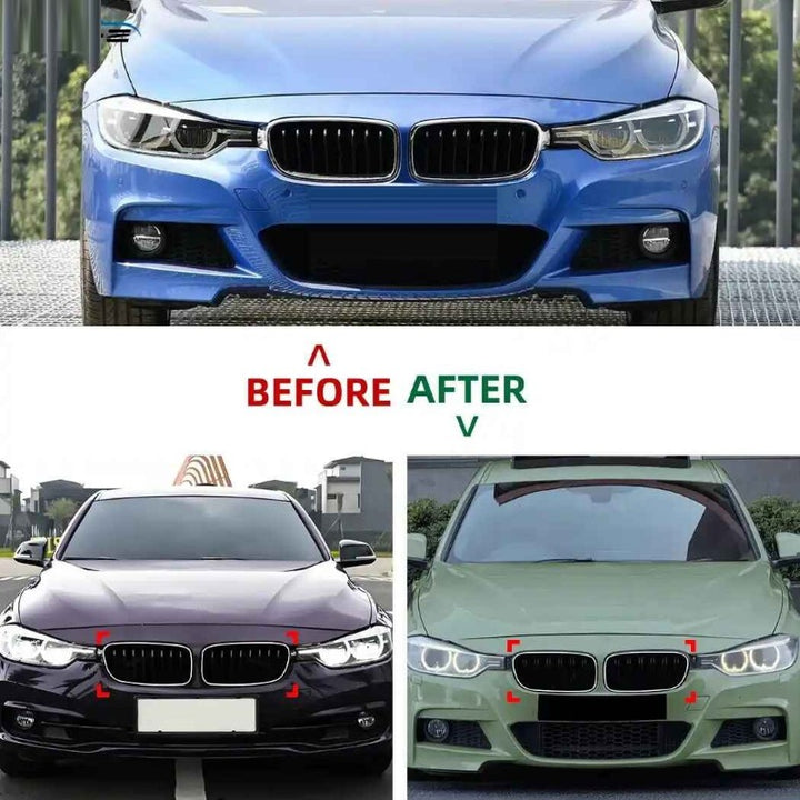 Car Craft Compatible With Bmw 3 Series F30 F80 2012-2018 M3 M4 Front Bumper Show Mesh Grill Dual Line Bar Three Colour Illuminated Led Light Zst-1329 Dual Led Three Colour - CAR CRAFT INDIA