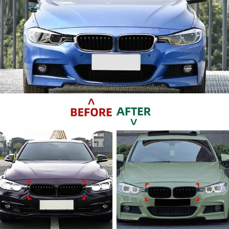 Car Craft Compatible With Bmw 3 Series F30 F80 2012-2018 M3 M4 Front Bumper Show Mesh Grill Single Line Bar Zst-1329 Single Glossy Black - CAR CRAFT INDIA