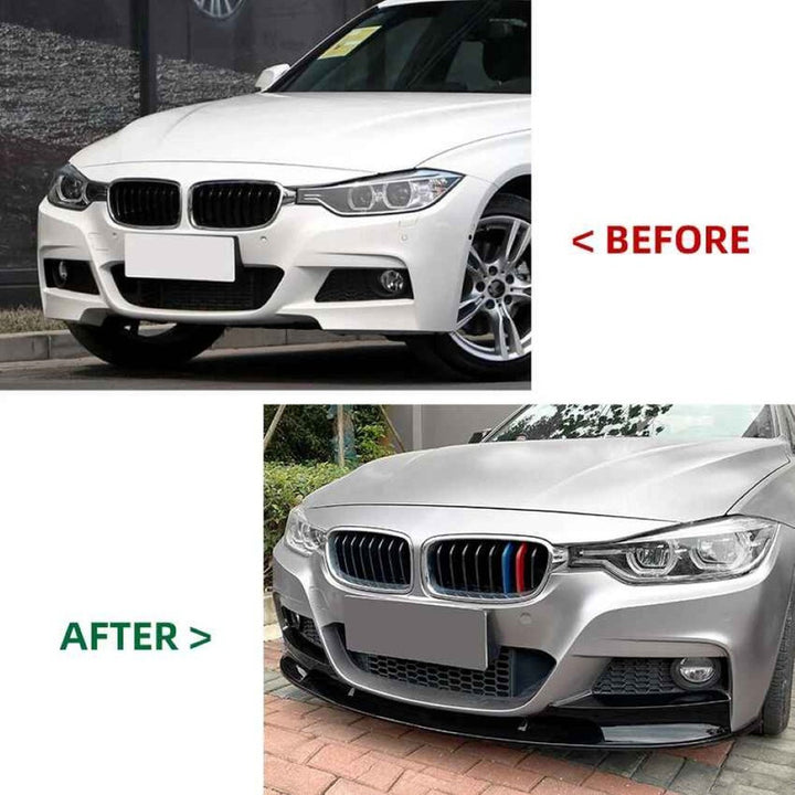 Car Craft Compatible With Bmw 3 Series F30 F31 2012-2018 M Pack M Sport M Tech M Performance Bumper Front Lip Splitter Skirt Trim Zst-403 Cf Carbon Fiber Look