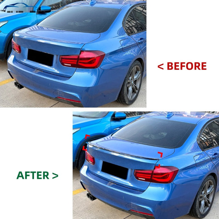 Car Craft Compatible With Bmw 3 Series F30 F80 2012-2018 M3 M4 Rear Trunk Wing Boot Roof Lip Spoiler M3 Style Zst-1467 Gb Glossy Black - CAR CRAFT INDIA