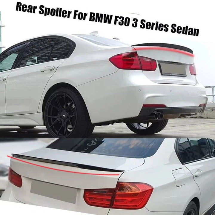 Car Craft Compatible With Bmw 3 Series F30 F80 2012-2018 M3 M4 M Sport M Performance Rear Trunk Wing Lip Boot Ducktail Spoiler Mp Style Gc F30/35-044/045 Gb Glossy Black