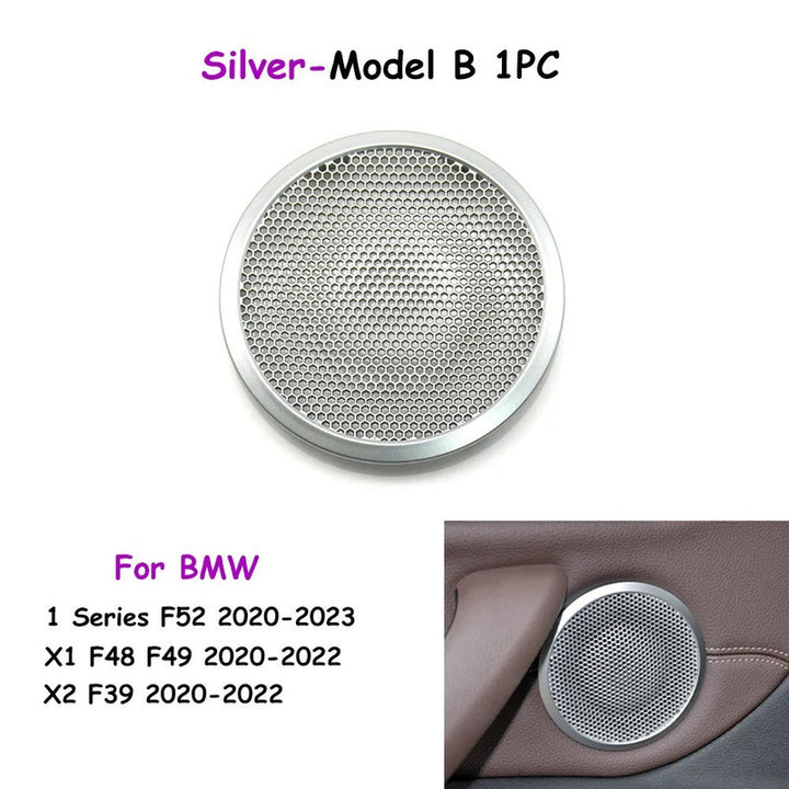 Car Craft Compatible With Bmw 1 Series F52 2016-2023 2 Series F45 F46 2014-2022 X1 F48 F49 2016-2022 X2 F39 2018-2022 Car Interior Door Loudspeaker Speaker Grill Cover B Silver 51419874019 CC-9691