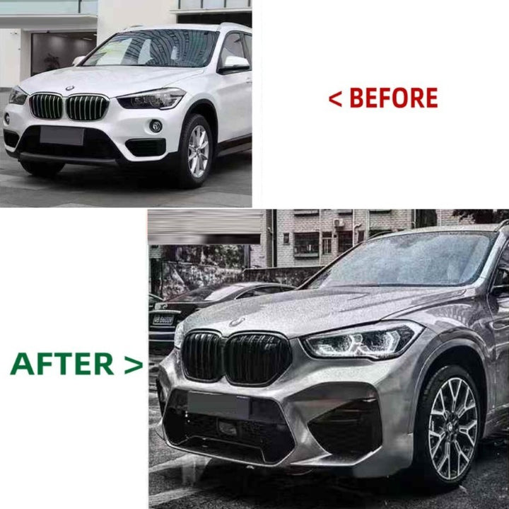 Car Craft Compatible With Bmw X1 F48 F49 2016-2022 Upgrade Facelift Convert To X3 G01 G08 X3m 2023 Bodykit Bumper Mesh Side Vent Splitter Skirts Grill Exhaust Pipe Tip - CAR CRAFT INDIA