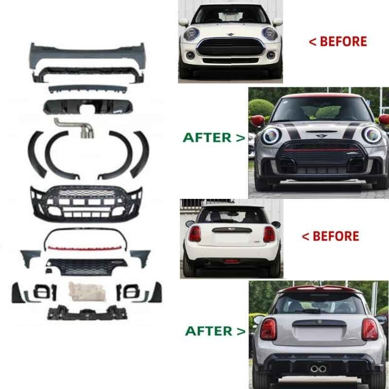 Car Craft Compatible With Bmw Mini Cooper F55 2014-2020 Upgrade Convert To 2021 Style Jcw Bodykit Front Rear Bumper Side Skirts Splitter Lip Grill Wheel Arch 4 Door Car - CAR CRAFT INDIA