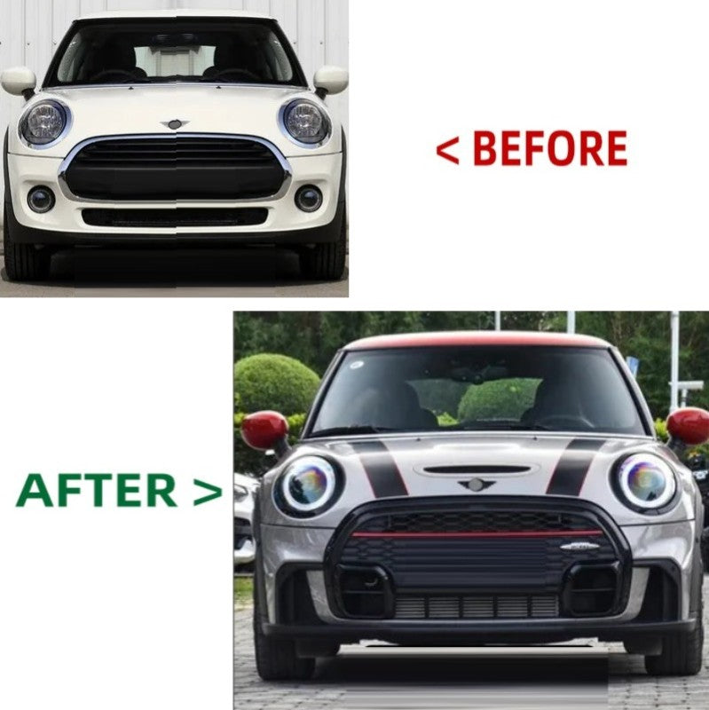 Car Craft Compatible With Bmw Mini Cooper F55 2021-2025 Upgrade Convert To Jcw Bodykit Front Rear Bumper Side Skirts Splitter Lip Grill 4 Door Car Kt-mini-023 - CAR CRAFT INDIA