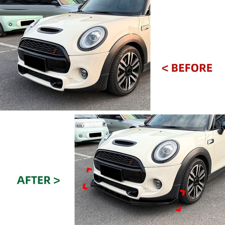 Car Craft Compatible With Mini Cooper F55 F56 F57 2014-2022 Front Bumper Lip Jcw Splitter Skirt Zst-1367 Cf Carbon Fiber Look Zst-1367 Cf Carbon Fiber Look